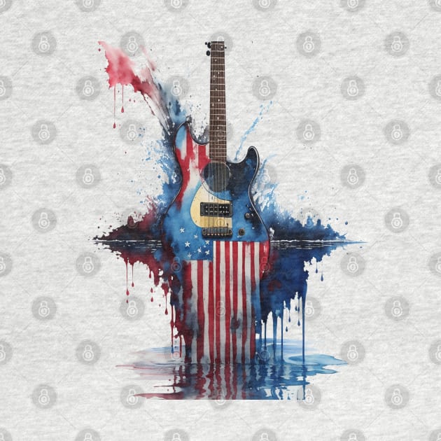 4th of July Guitar Design with American Flag by Hunter_c4 "Click here to uncover more designs"